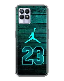 Чехол для Realme 8i с картинкой «Jordan Cyan 23»