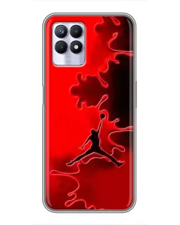 Чехол для Realme 8i с картинкой «Jordan Red Smoke»