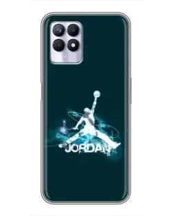 Чехол для Realme 8i с картинкой «Jordan Blue Fire»