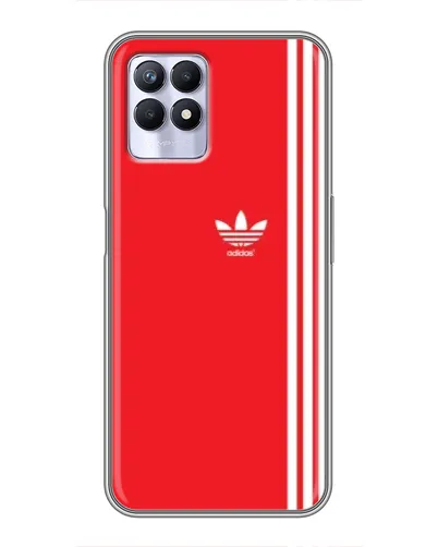 Чехол для Realme 8i с картинкой «Красный минимализм Adidas»