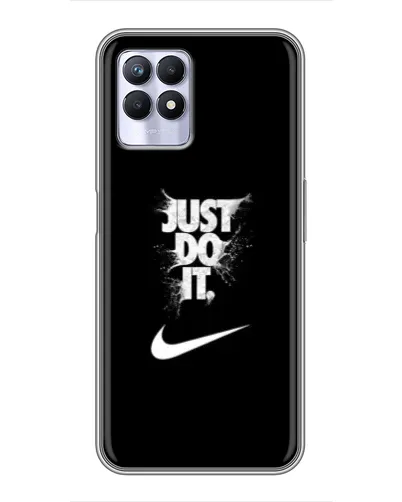 Чехол для Realme 8i с картинкой «Текстовый принт Nike»