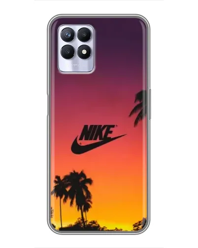 Чехол для Realme 8i с картинкой «Nike на закате солнца»