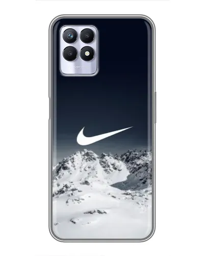 Чехол для Realme 8i с картинкой «Nike — зимние горы»