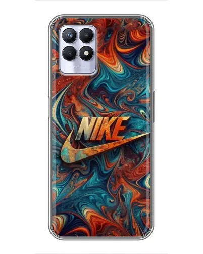 Чехол для Realme 8i с картинкой «Nike в абстракции»