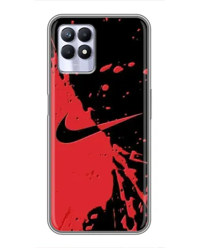 Чехол для Realme 8i с картинкой «Красные брызги Nike» Чехол для Realme 8i с картинкой «Красные брызги Nike»