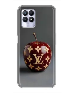Чехол для Realme 8i с картинкой «Красное яблоко LV»
