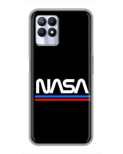 Чехол для Realme 8i с картинкой «NASA — классика Red Blue»