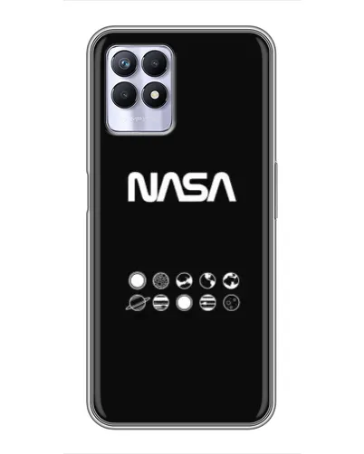 Чехол для Realme 8i с картинкой «NASA — технический принт»