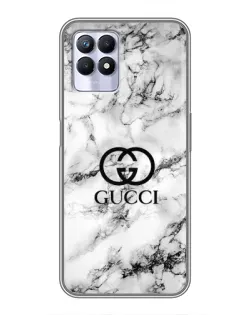 Чехол для Realme 8i с картинкой «Gucci — мраморный шик»