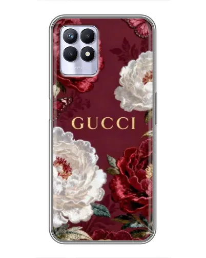 Чехол для Realme 8i с картинкой «Gucci — бордовые розы» Чехол для Realme 8i с картинкой «Gucci — бордовые розы»