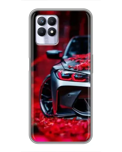 Чехол для Realme 8i с картинкой «Спортивная BMW и цветы» Чехол для Realme 8i с картинкой «Спортивная BMW и цветы»