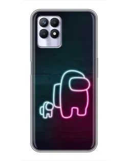 Чохол для Realme 8i з картинкою «Among Us неон-арт»