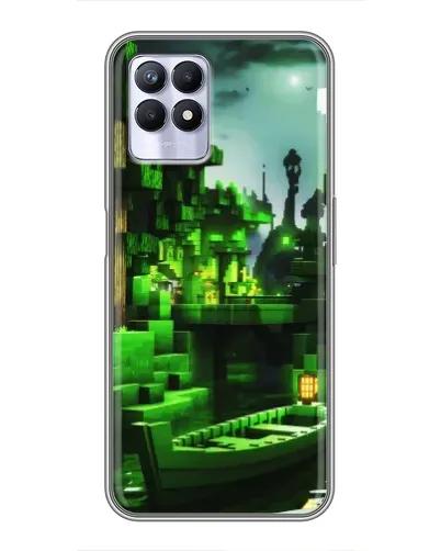 Чехол для Realme 8i с картинкой «Minecraft лесной пейзаж»