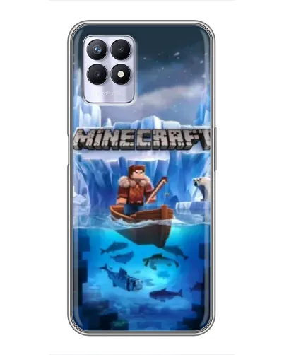 Чехол для Realme 8i с картинкой «Minecraft ледяной мир»