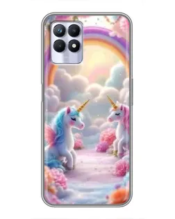 Чехол для Realme 8i с картинкой «Радуга и единороги» Чехол для Realme 8i с картинкой «Радуга и единороги»