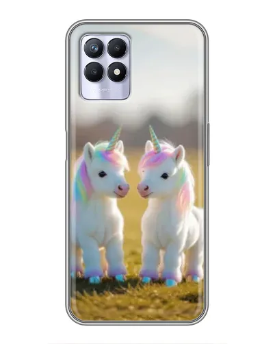 Чехол для Realme 8i с картинкой «Пара единорогов»