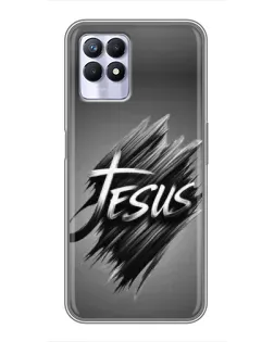 Чехол для Realme 8i с картинкой «Надпись Jesus Graffiti»