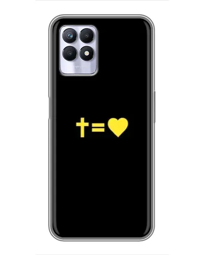 Чехол для Realme 8i с картинкой «Сердце и Крест»