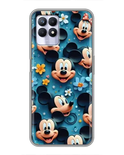 Чехол для Realme 8i с картинкой «Паттерн Микки и Минни»