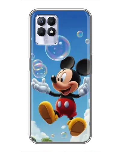Чехол для Realme 8i с картинкой «Mickey и мыльные пузыри»