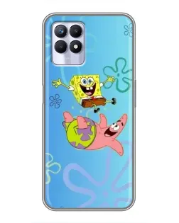 Чехол для Realme 8i с картинкой «Спанч Боб и Патрик»