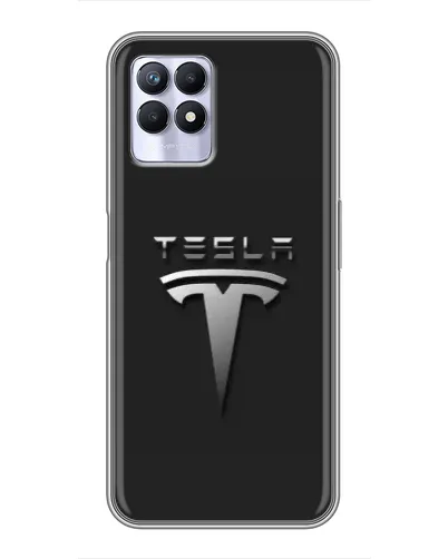 Чехол для Realme 8i с картинкой «Стальной логотип Tesla» Чехол для Realme 8i с картинкой «Стальной логотип Tesla»
