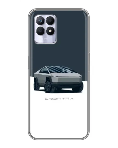 Чехол для Realme 8i с картинкой «Серебристый Cybertruck Tesla» Чехол для Realme 8i с картинкой «Серебристый Cybertruck Tesla»