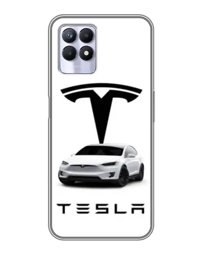 Чехол для Realme 8i с картинкой «Tesla White Style» Чехол для Realme 8i с картинкой «Tesla White Style»