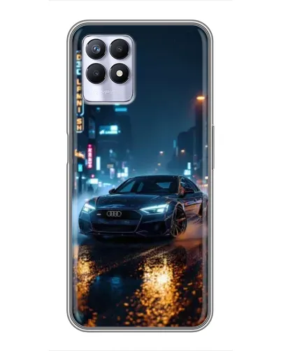 Чехол для Realme 8i с картинкой «Ночной город и Audi» Чехол для Realme 8i с картинкой «Ночной город и Audi»