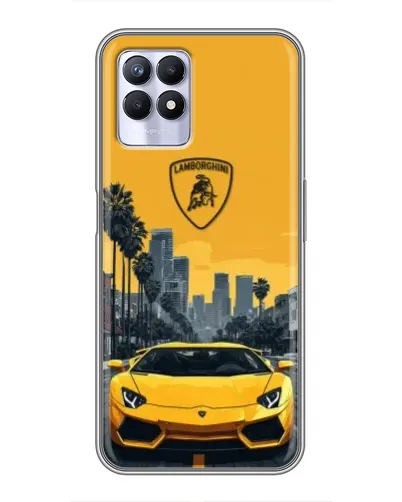 Чехол для Realme 8i с картинкой «Желтый Lamborghini город» Чехол для Realme 8i с картинкой «Желтый Lamborghini город»