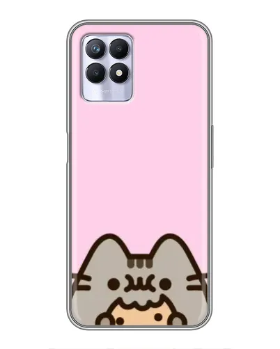 Чехол для Realme 8i с картинкой «Pusheen и печенье»