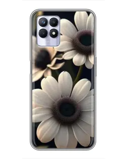 Чехол для Realme 8i с картинкой «Белые маргаритки макро»