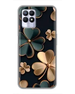 Чехол для Realme 8i с картинкой «Клевер в золоте»