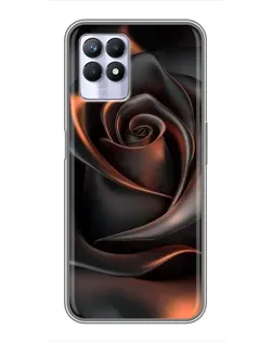 Чехол для Realme 8i с картинкой «Шелковая черная роза»