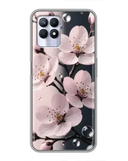 Чехол для Realme 8i с картинкой «Нежная сакура и капли»