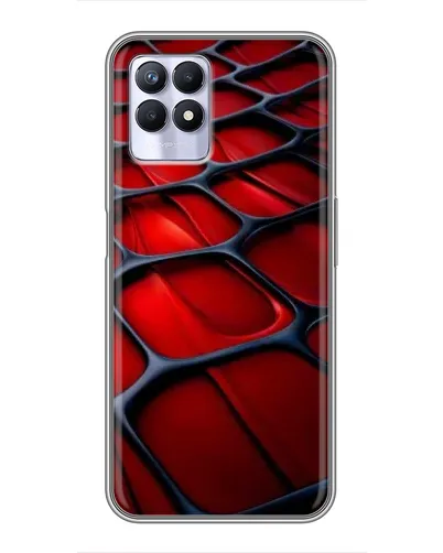 Чехол для Realme 8i с картинкой «Красная глянцевая сетка» Чехол для Realme 8i с картинкой «Красная глянцевая сетка»