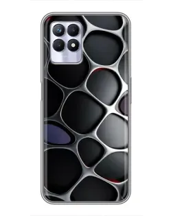 Чехол для Realme 8i с картинкой «Объемная темная решетка»
