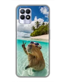 Чехол для Realme 8i с картинкой «Капибара на море» Чехол для Realme 8i с картинкой «Капибара на море»