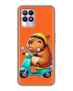 Чехол для Realme 8i с картинкой «Капибара на скутере» Чехол для Realme 8i с картинкой «Капибара на скутере»