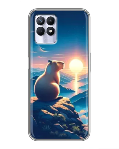 Чехол для Realme 8i с картинкой «Закат солнца с капибарой» Чехол для Realme 8i с картинкой «Закат солнца с капибарой»