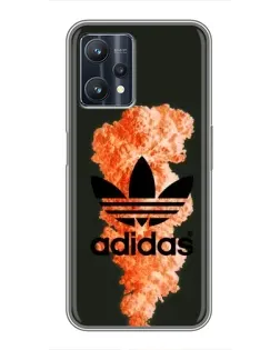 Чехол для Realme 9 Pro Plus с картинкой «Оранжевый дым Adidas»