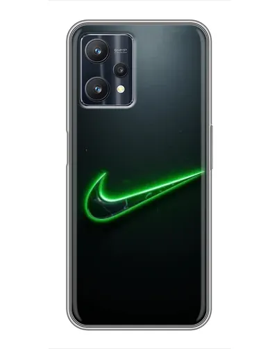 Чехол для Realme 9 Pro Plus с картинкой «Неоновый контур Nike»