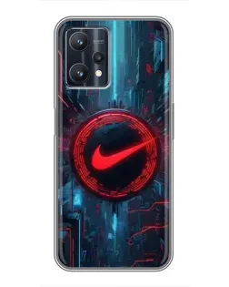 Чехол для Realme 9 Pro Plus с картинкой «Техногенный стиль Nike»