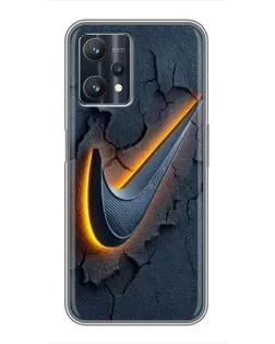 Чехол для Realme 9 Pro Plus с картинкой «Объемный логотип Найк»
