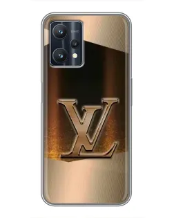 Чехол для Realme 9 Pro Plus с картинкой «LV — золотое сияние»