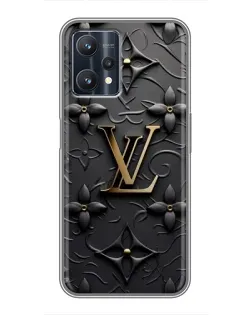 Чехол для Realme 9 Pro Plus с картинкой «Кожаная текстура LV»