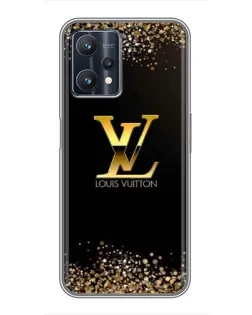 Чехол для Realme 9 Pro Plus с картинкой «LV — золотые искры»