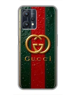 Чохол для Realme 9 Pro Plus з картинкою «Gucci — фірмова смуга та золото» Чохол для Realme 9 Pro Plus з картинкою «Gucci — фірмова смуга та золото»