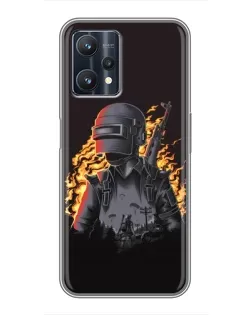 Чохол для Realme 9 Pro Plus з картинкою «PUBG — вогняний силует»