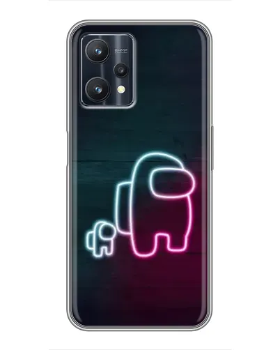 Чехол для Realme 9 Pro Plus с картинкой «Among Us неон-арт» Чехол для Realme 9 Pro Plus с картинкой «Among Us неон-арт»